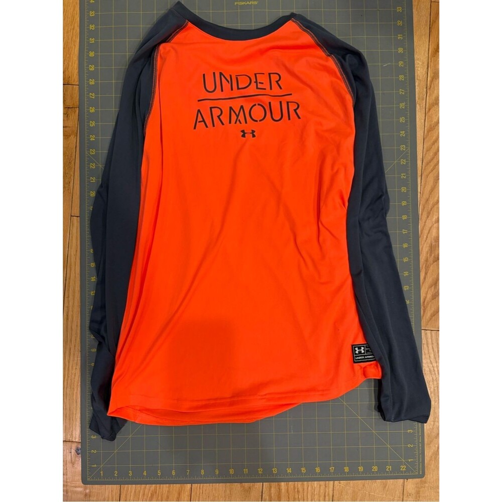Under Armour Orange Body with Black Raglan Long Sleeve Performance Shirt
